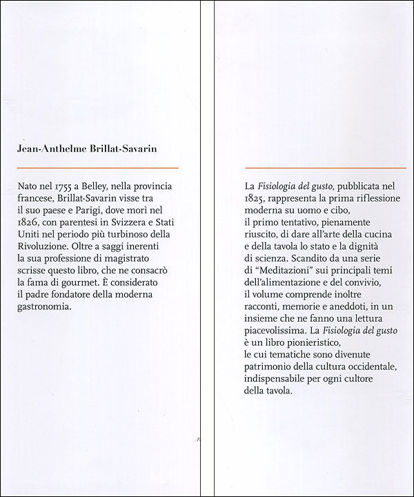 Fisiologia del gusto. o Meditazioni di gastronomia trascendente - Con un commento di Carlo Petrini