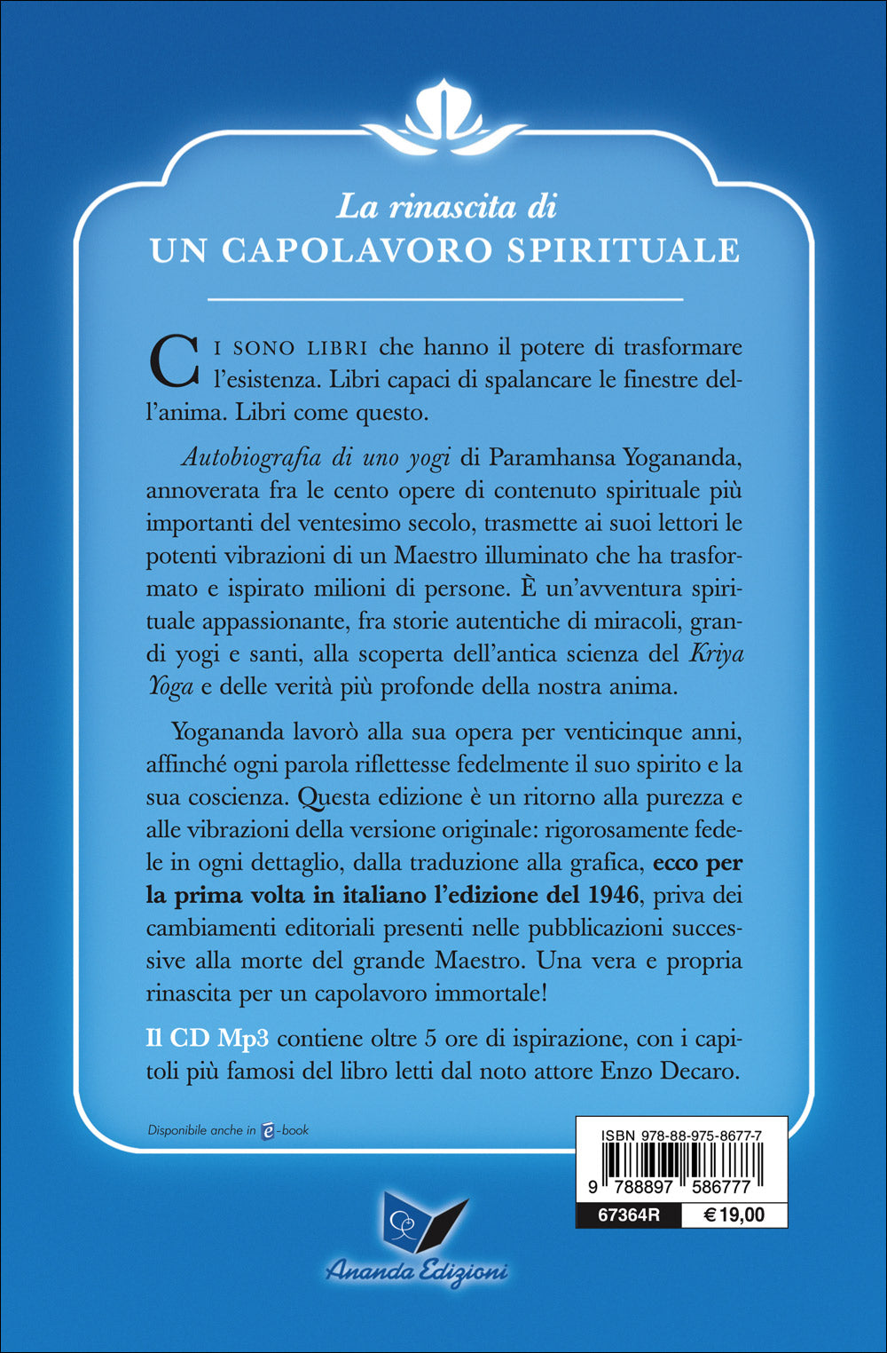 Autobiografia di uno Yogi + CD. Edizione speciale del 70° anniversario con audiobook e ritratto di Yogananda in omaggio!