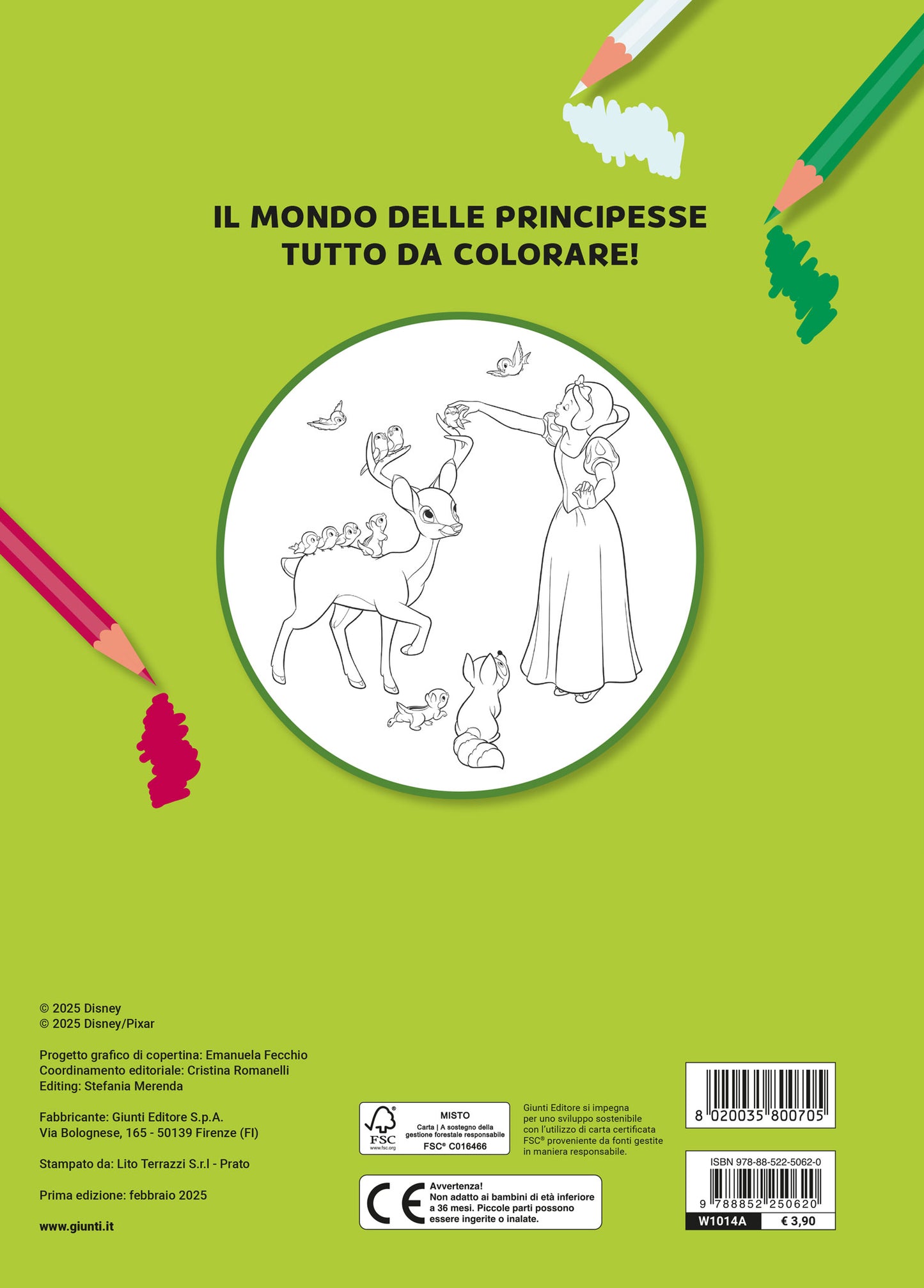 Principesse Amiche dei boschi Primo album da colorare Disney