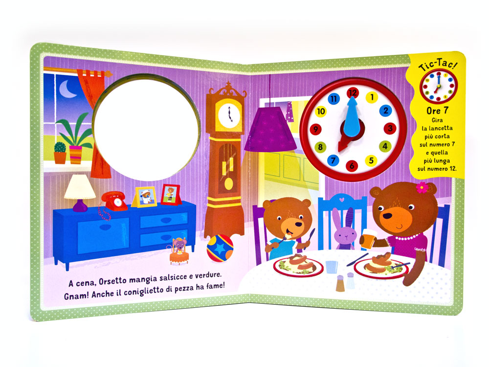 Tic Tac. Libro orologio (con lancette girevoli). Impariamo a leggere l'ora insieme!