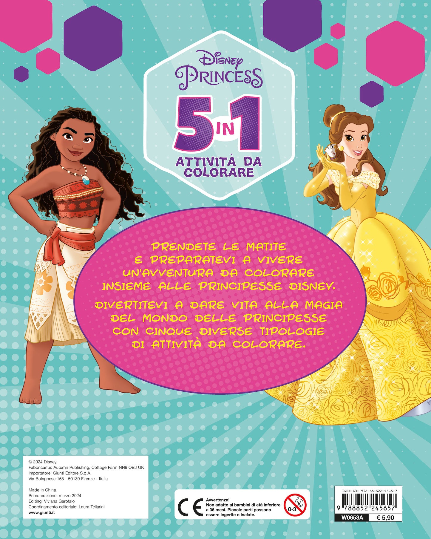 Principesse 5 in 1 attività da colorare