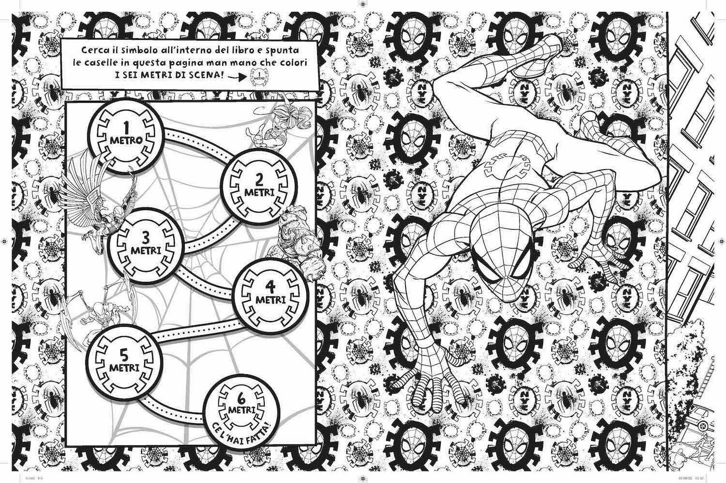 Colora senza fine Spiderman. 6 metri da colorare