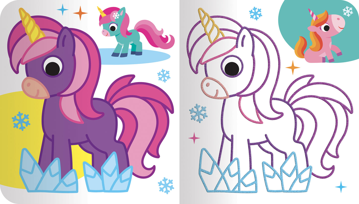 Colora gli unicorni scintillanti