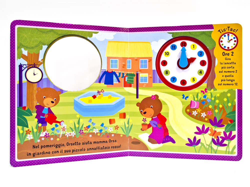 Tic Tac. Libro orologio (con lancette girevoli). Impariamo a leggere l'ora insieme!