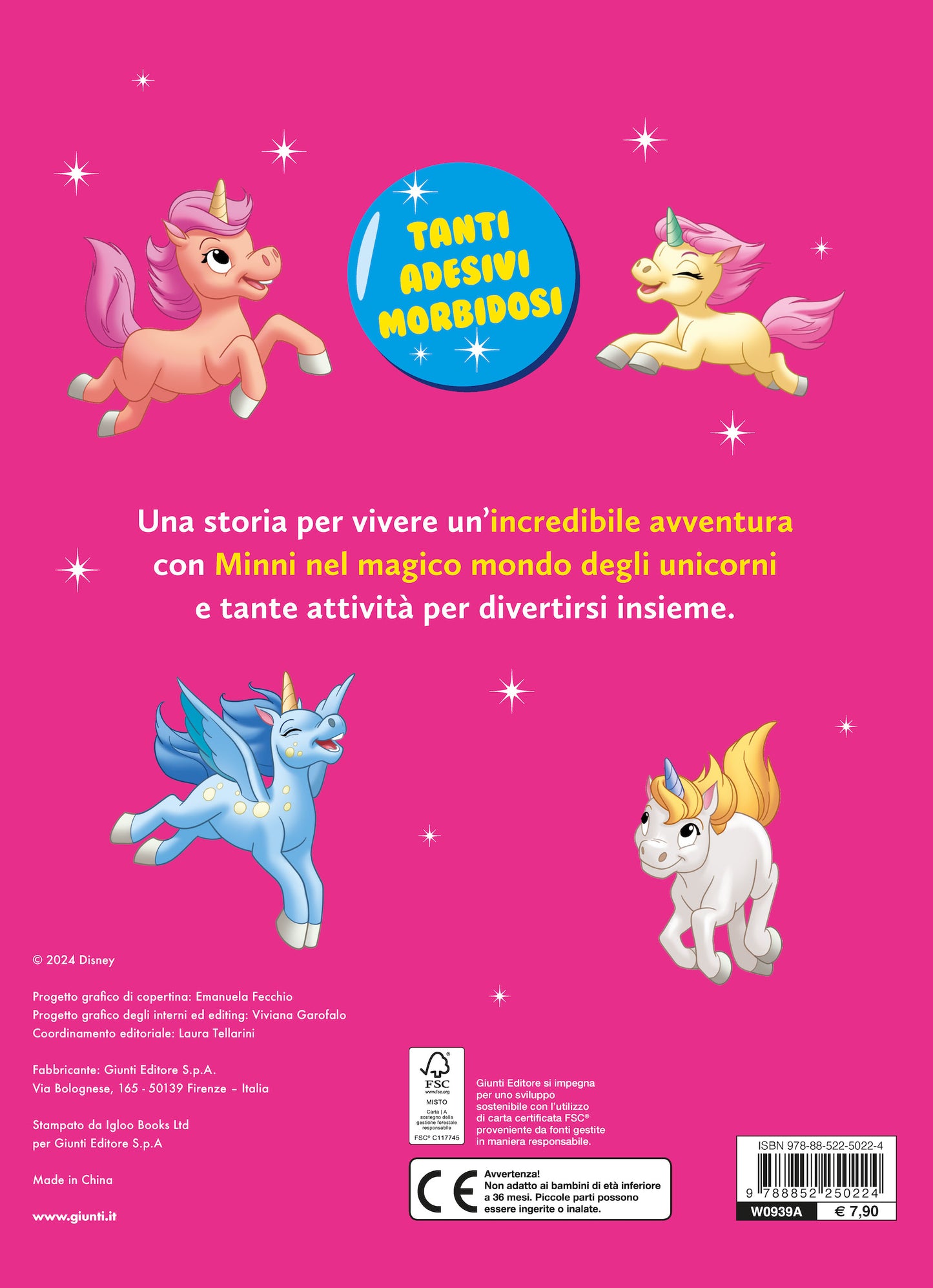 Unicorni Minnie Bubble Stickers Disney. Storia e giochi, con tanti adesivi morbidosi
