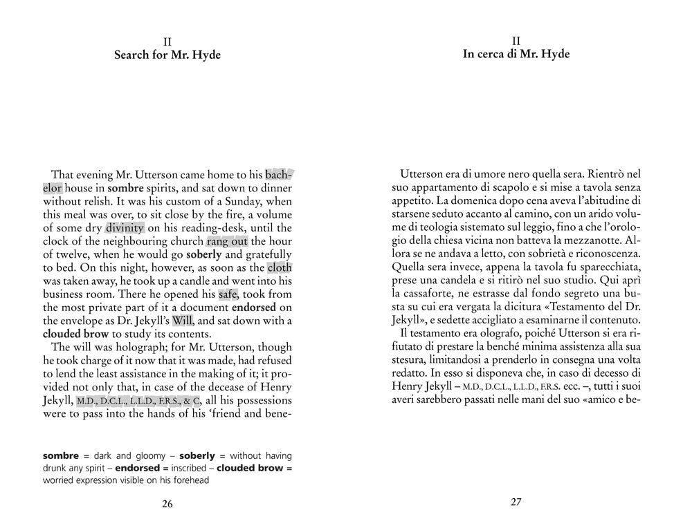 The Strange Case of Dr. Jekill and Mr. Hyde-Lo strano caso del Dr. Jekyll e Mr. Hyde. Testo italiano a fronte
