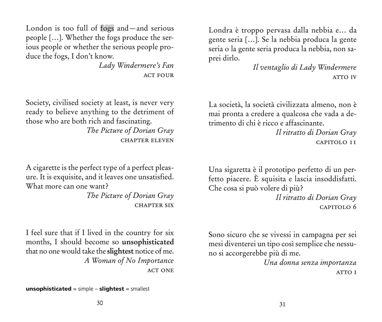 Sayings -Aforismi. Con testo italiano a fronte e note linguistiche