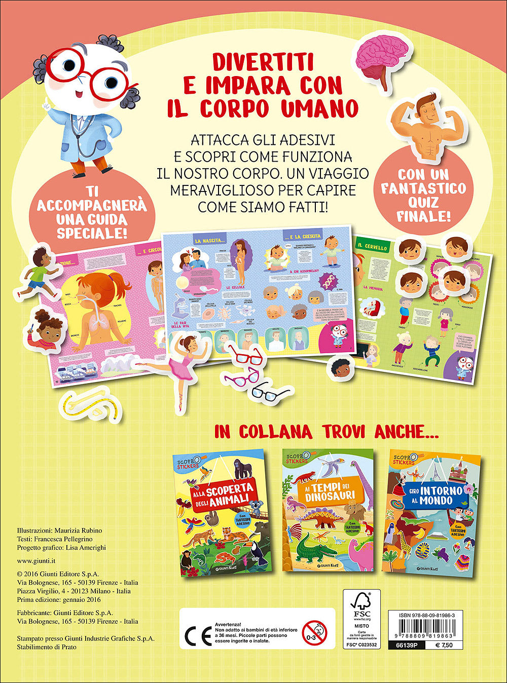 Esplora il corpo umano. Con tantissimi adesivi!