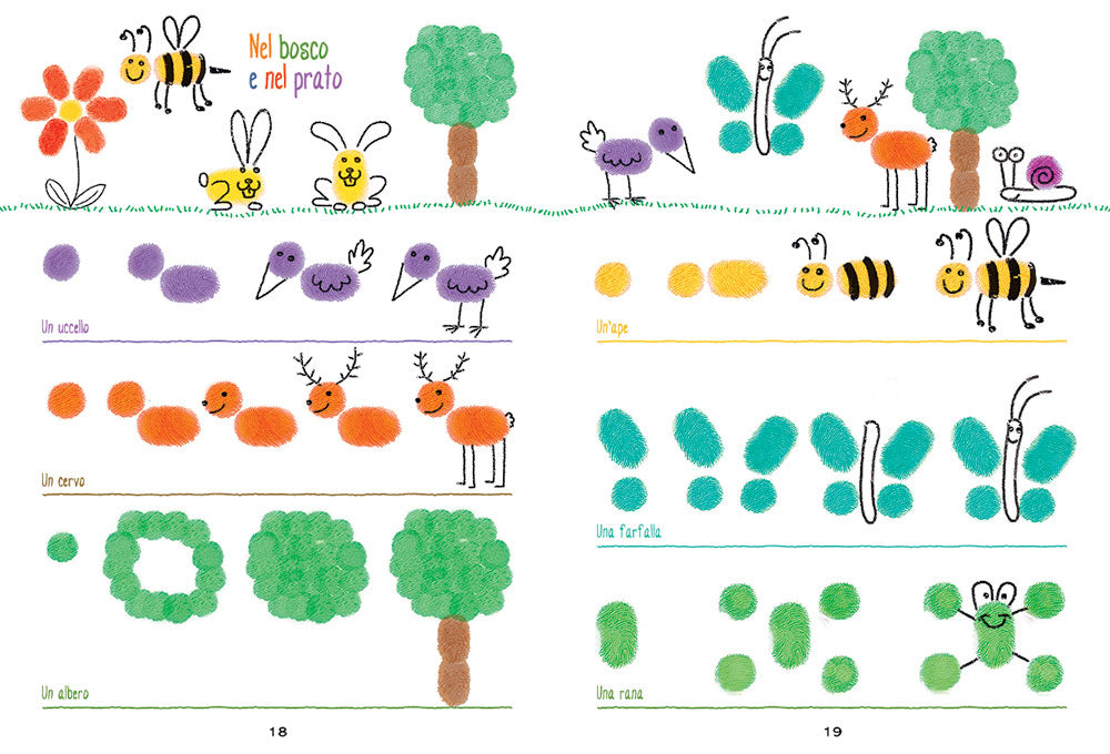 Impronte per disegnare. Passo dopo passo