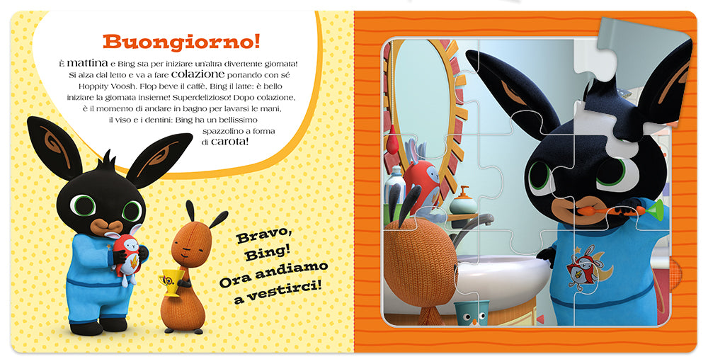 Il libro puzzle di Bing. Contiene 4 puzzle