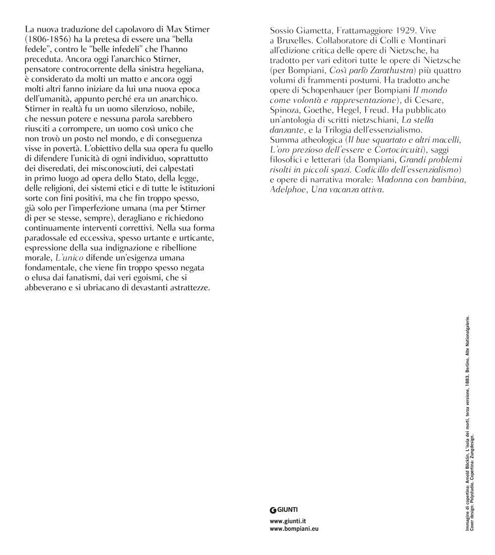 L'unico e la sua proprietà. Testo tedesco a fronte