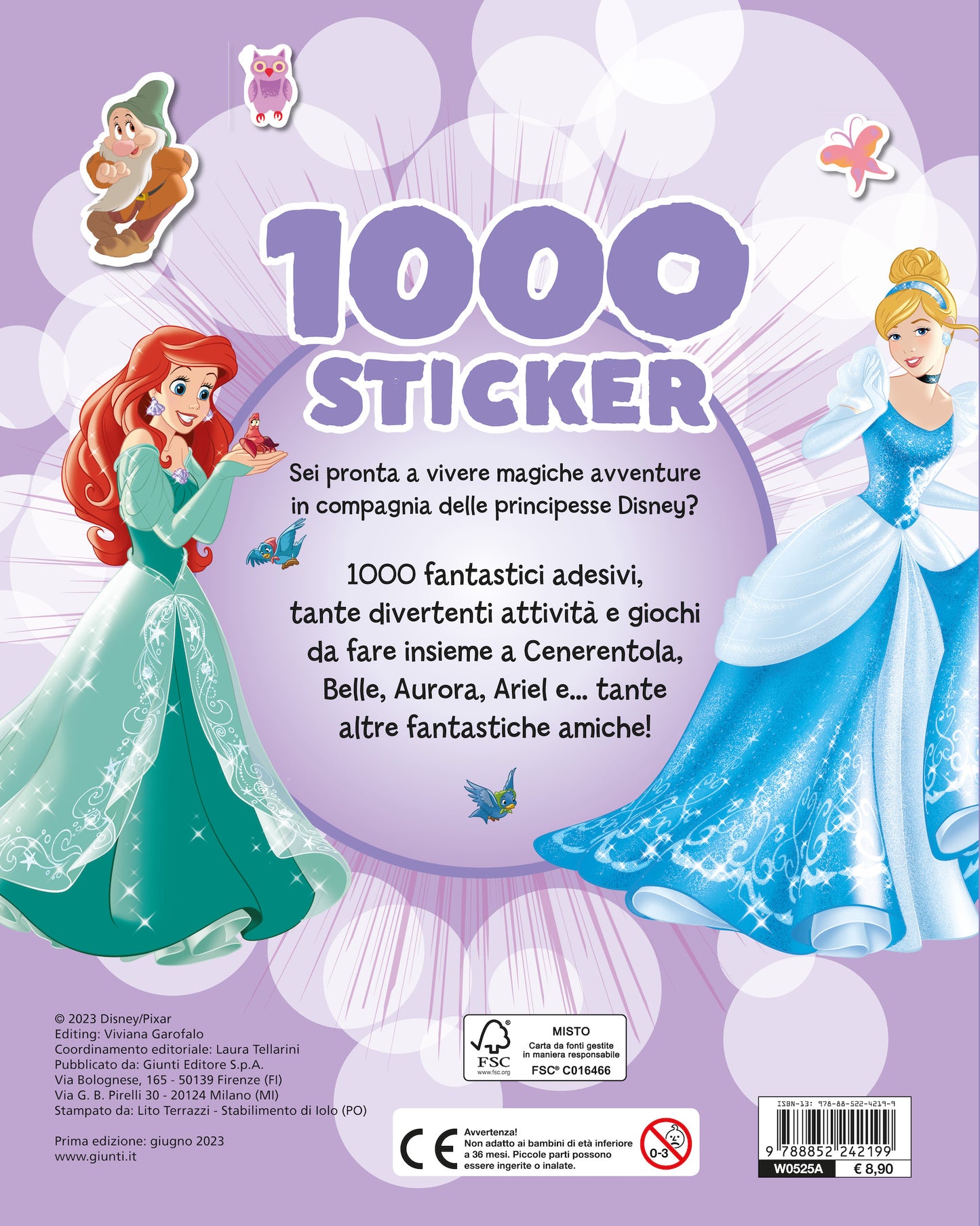 1000 Sticker Disney Princess. Tanti giochi e attività