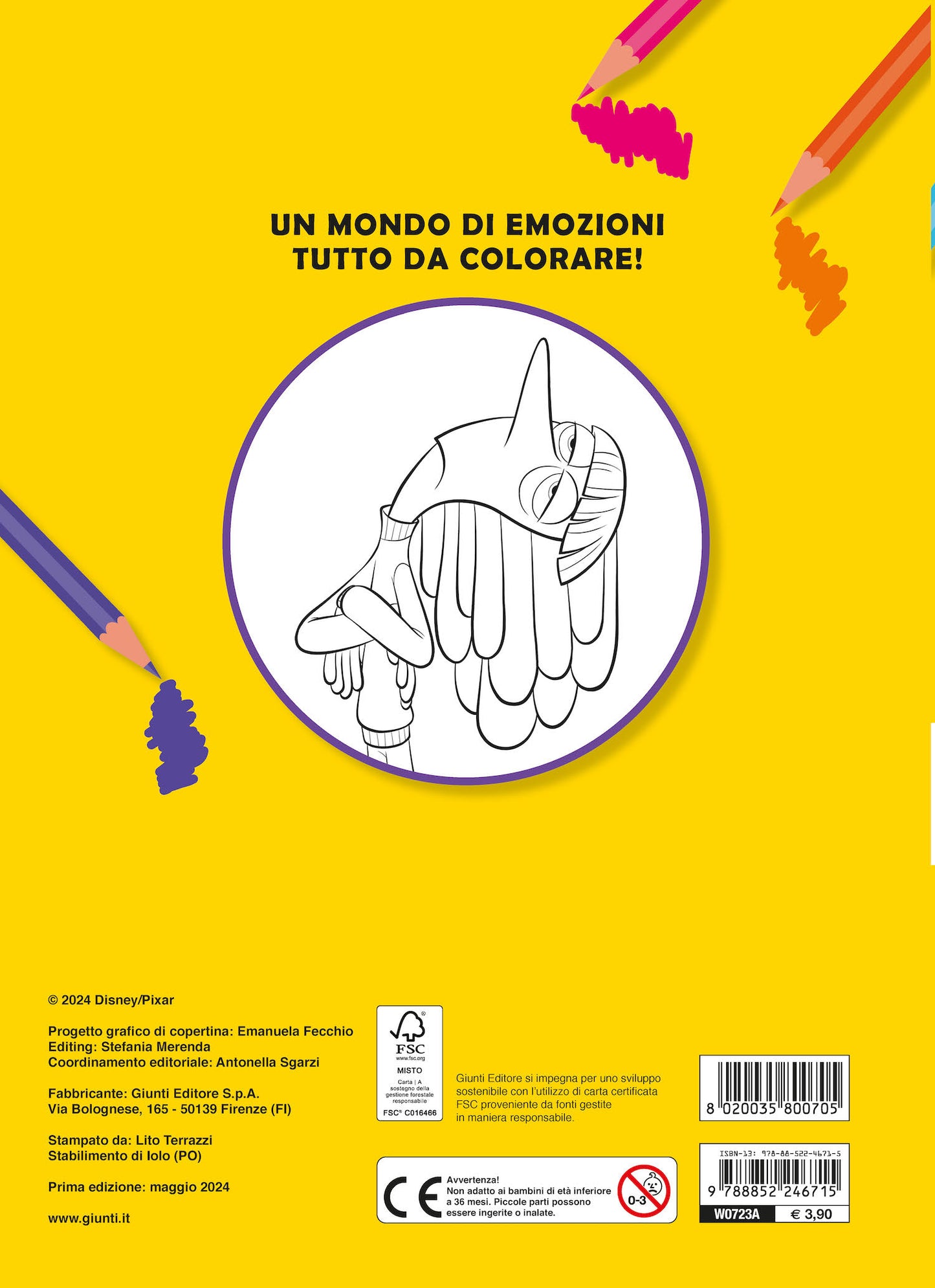 Inside Out 2 Primo album da colorare. Si cresce, si cambia!