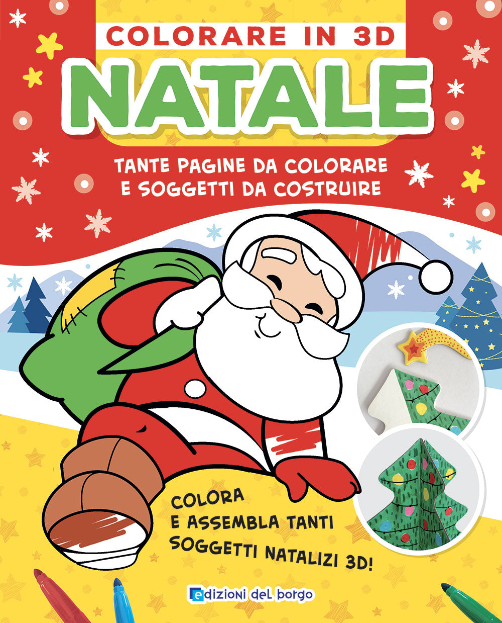 Colorare in 3D - Natale. Tante pagine da colorare tanti soggetti da costruire