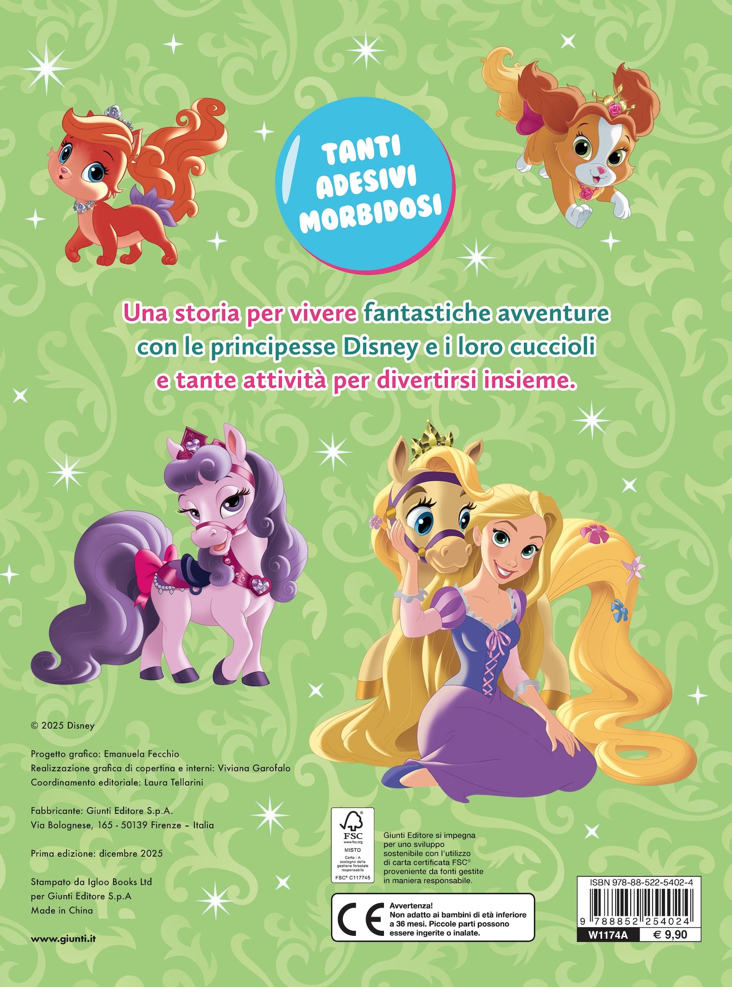 Disney Princess Bubble Stickers Cuccioli reali. Storia e giochi con tanti adesivi morbidosi