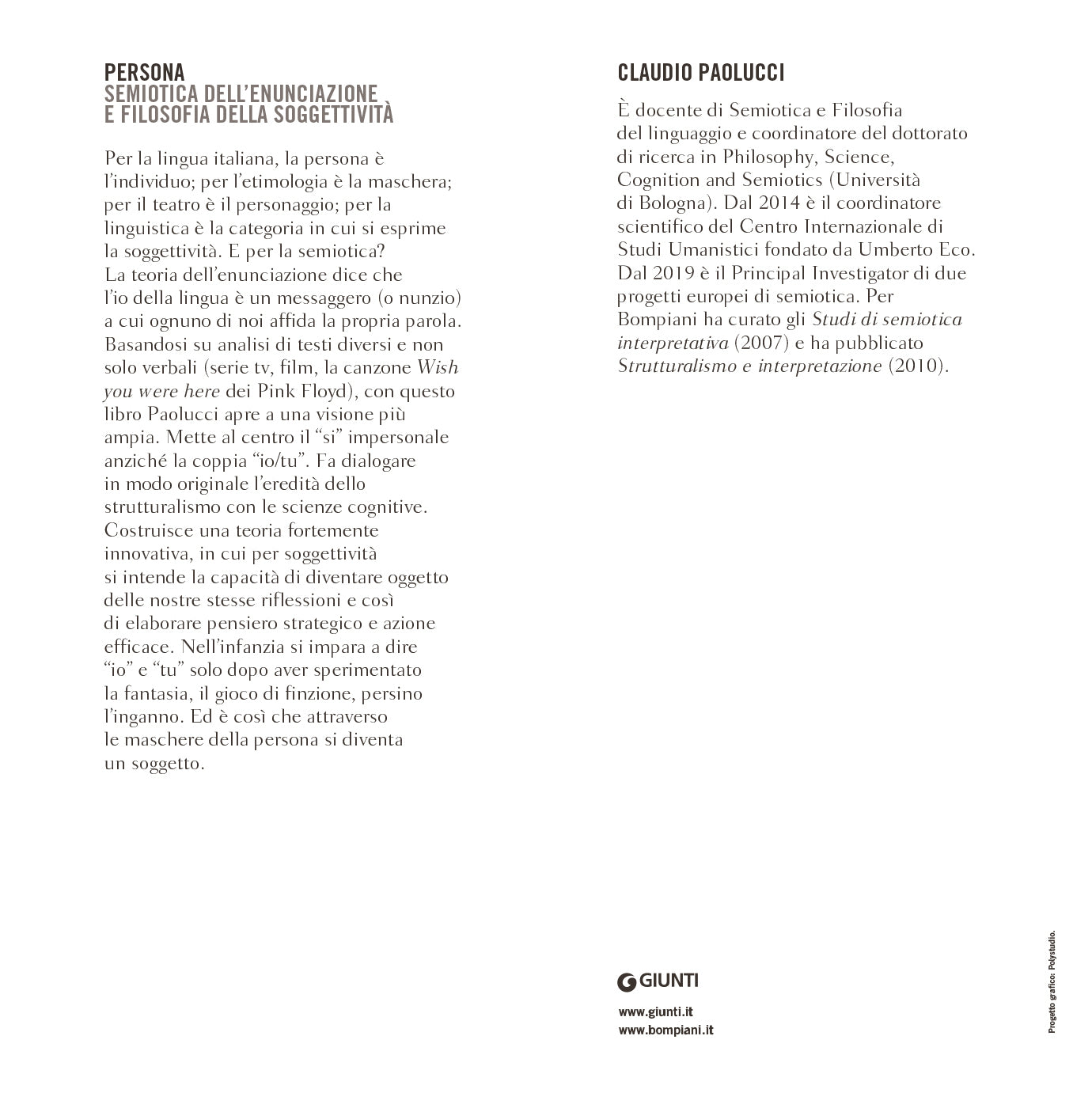 Persona. Soggettività nel linguaggio e semiotica dell'enunciazione