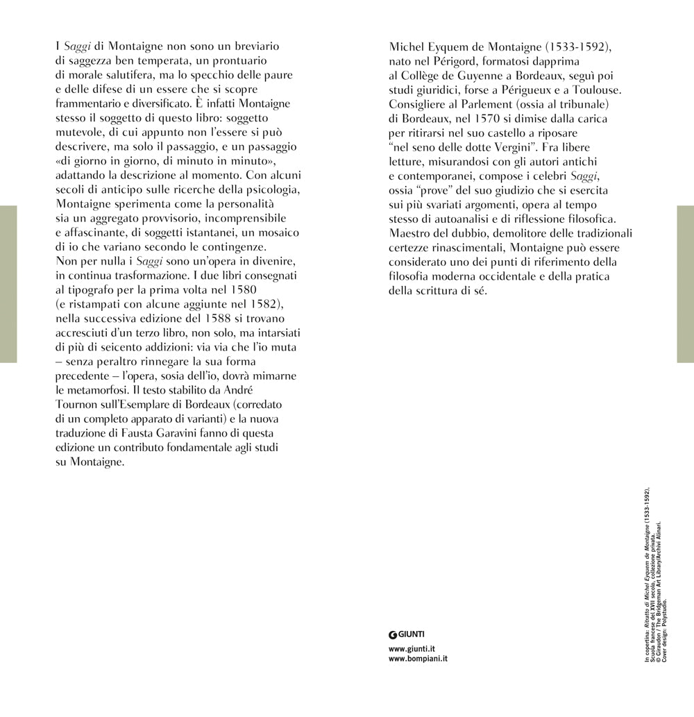 Saggi. Testo francese a fronte