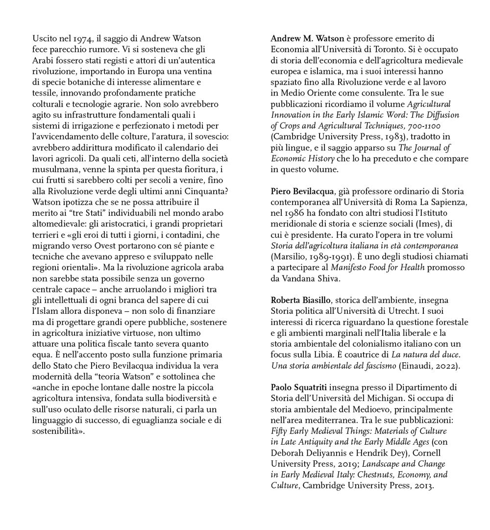 La rivoluzione agricola araba. Tra Settecento e Millecento, alle radici di ciò che mangiamo oggi