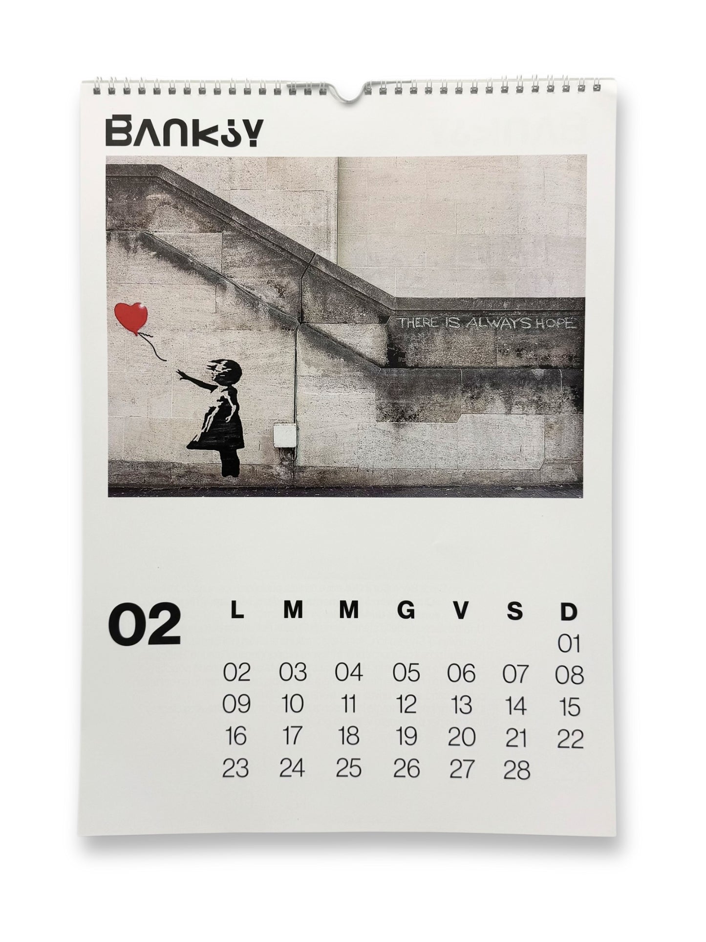 Calendario Banksy 2026 da parete (30 x 42 cm)