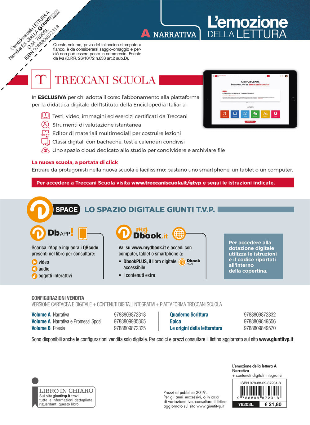 L'emozione della lettura A - Narrativa - Ed. Gialla