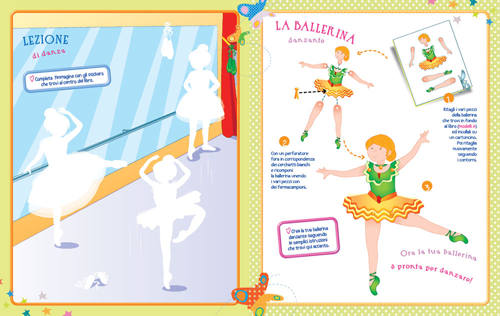 Fare e giocare con le ballerine + pennarelli