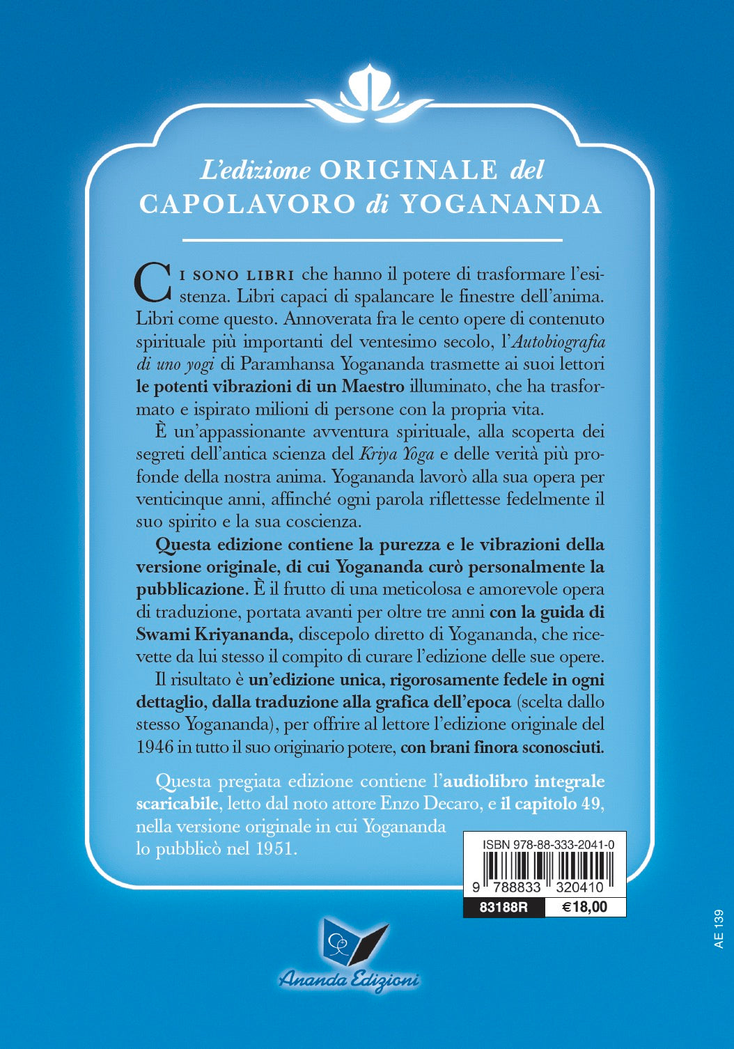 Autobiografia di uno yogi. Edizione originale con audiolibro. Edizione originale del 1946