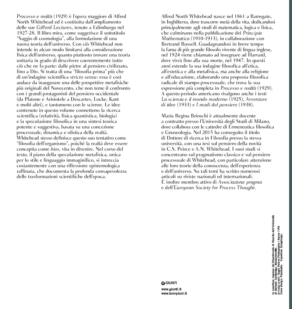 Processo e realtà. Saggio di cosmologia - Testo inglese a fronte
