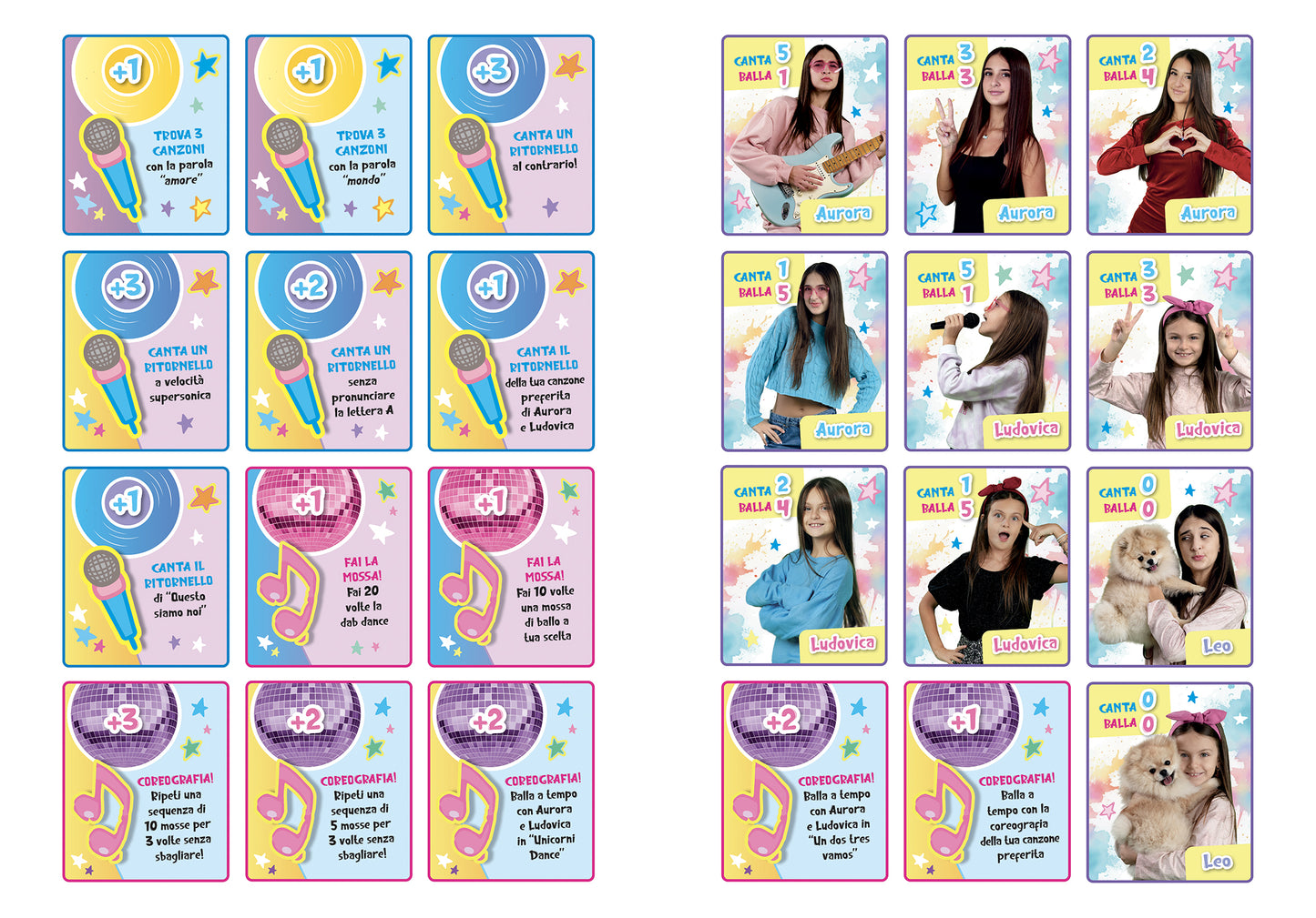 Aurora e Ludovica. Card book. Music challenge