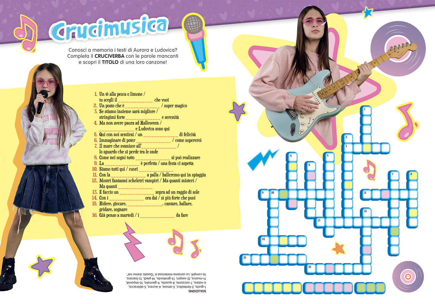 Aurora e Ludovica. Card book. Music challenge