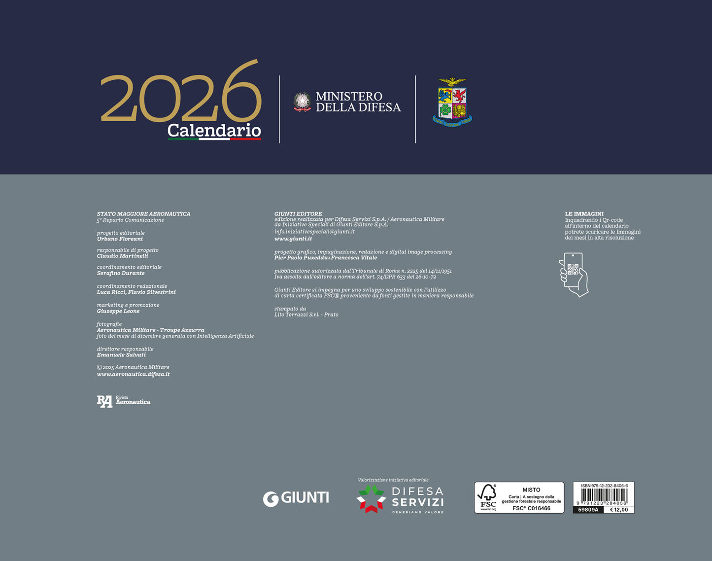 Calendario Aeronautica Militare 2026 - da parete