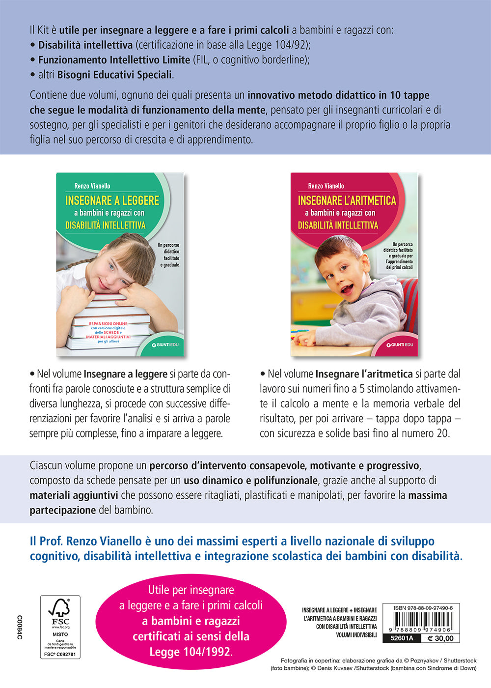 Percorsi didattici per bambini e ragazzi con disabilità intellettiva . Lettura e Primi calcoli