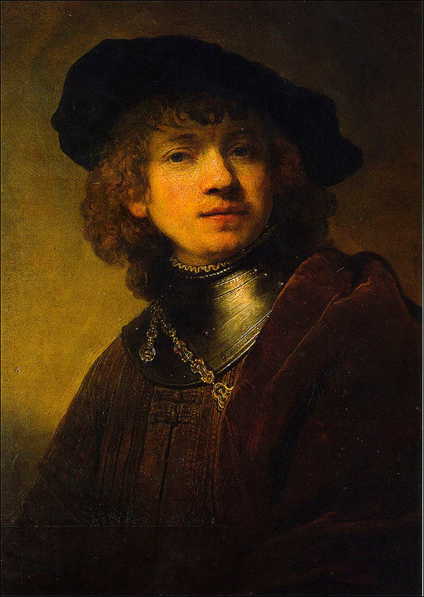 Cartolina. Firenze - Galleria degli Uffizi. Autoritratto giovanile (1634 circa)