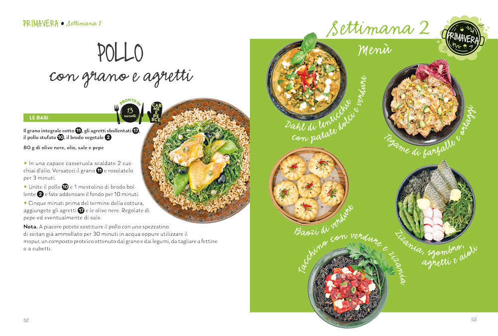 Kitchen planner. fare la spesa e cucinare una volta a settimana con i prodotti di stagione