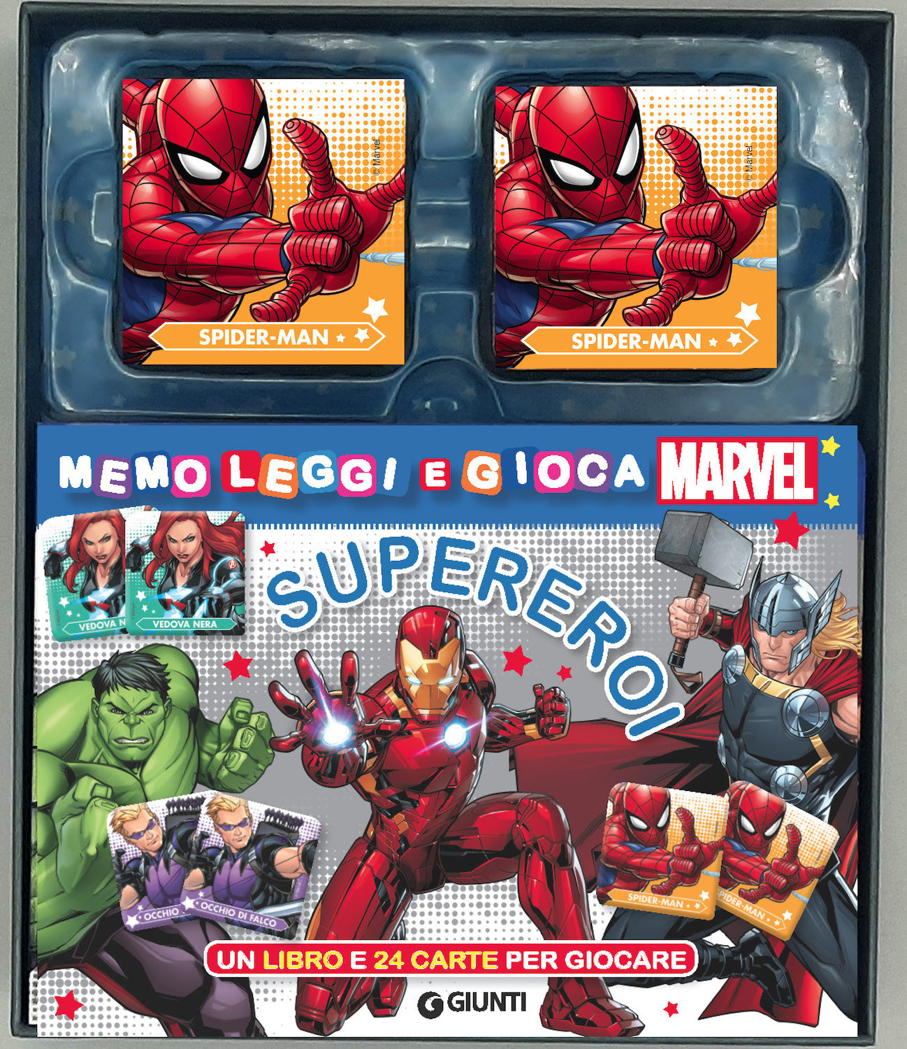 Marvel Memo leggi e gioca Supereroi. Un libro e 24 carte per giocare