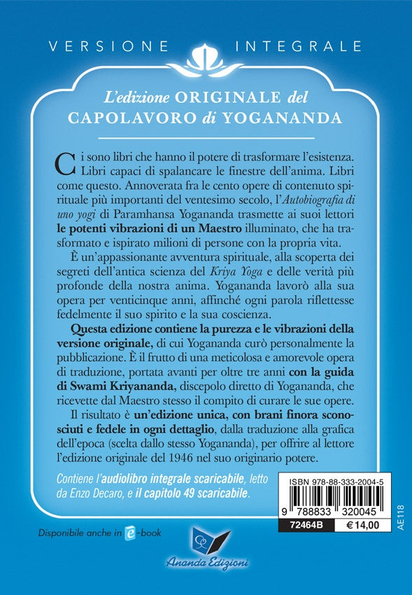Autobiografia di uno yogi. Con audiolibro. Edizione originale del 1946 in formato tascabile