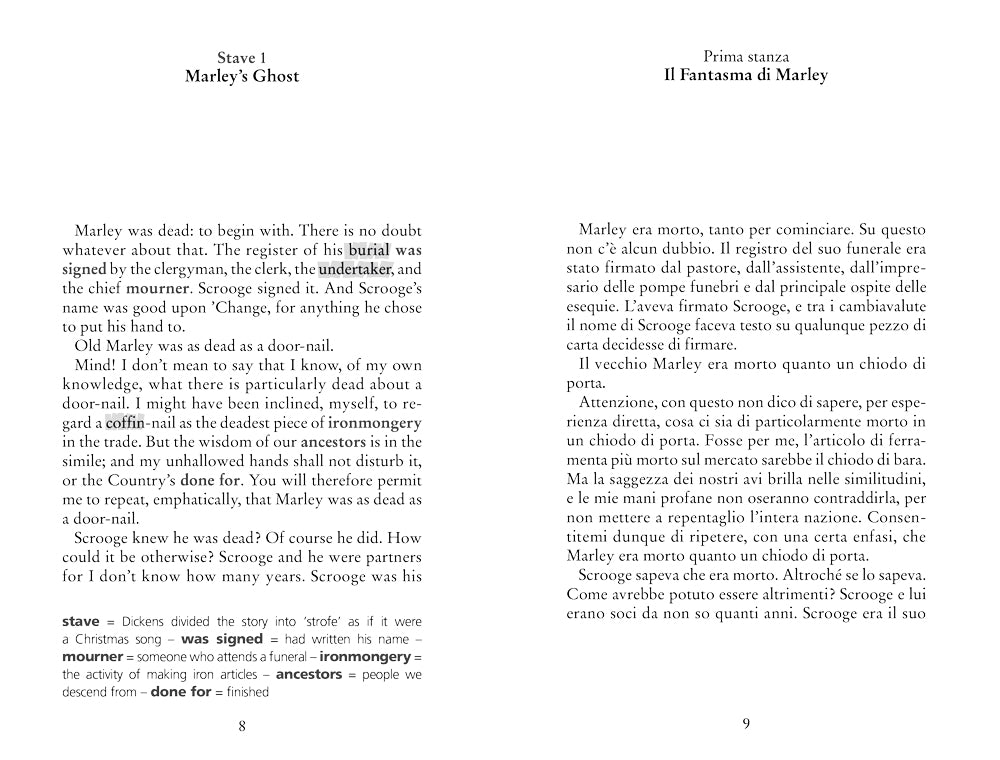 A Christmas Carol. con testo italiano a fronte e note linguistiche