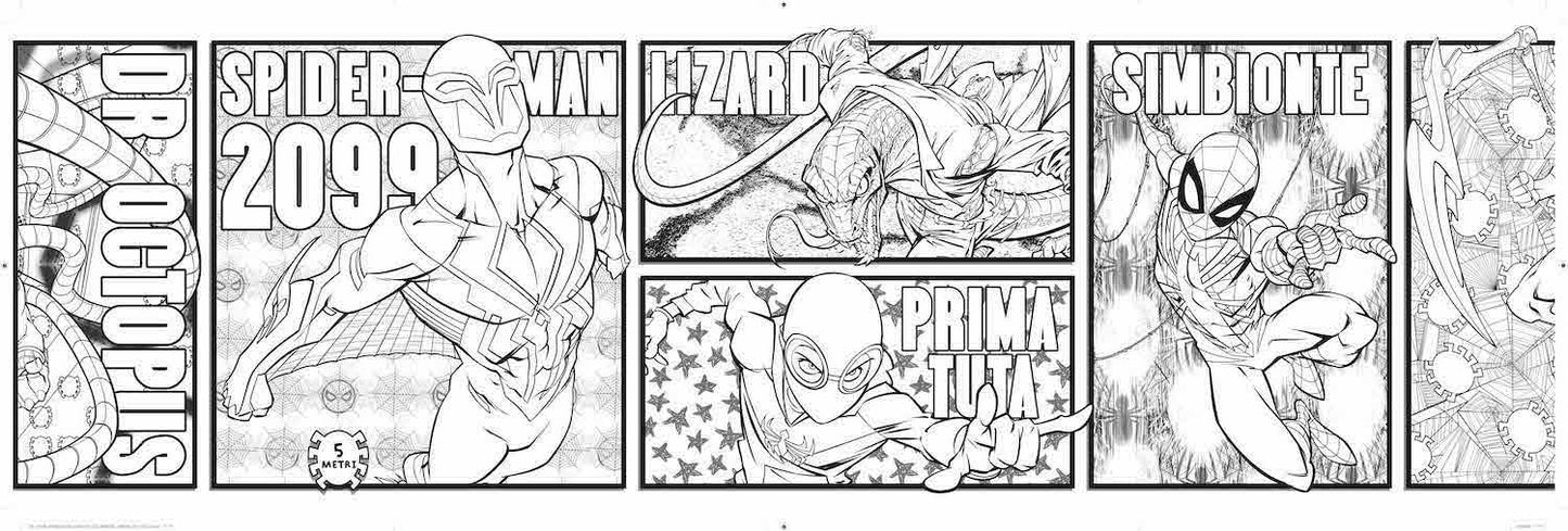 Colora senza fine Spiderman. 6 metri da colorare