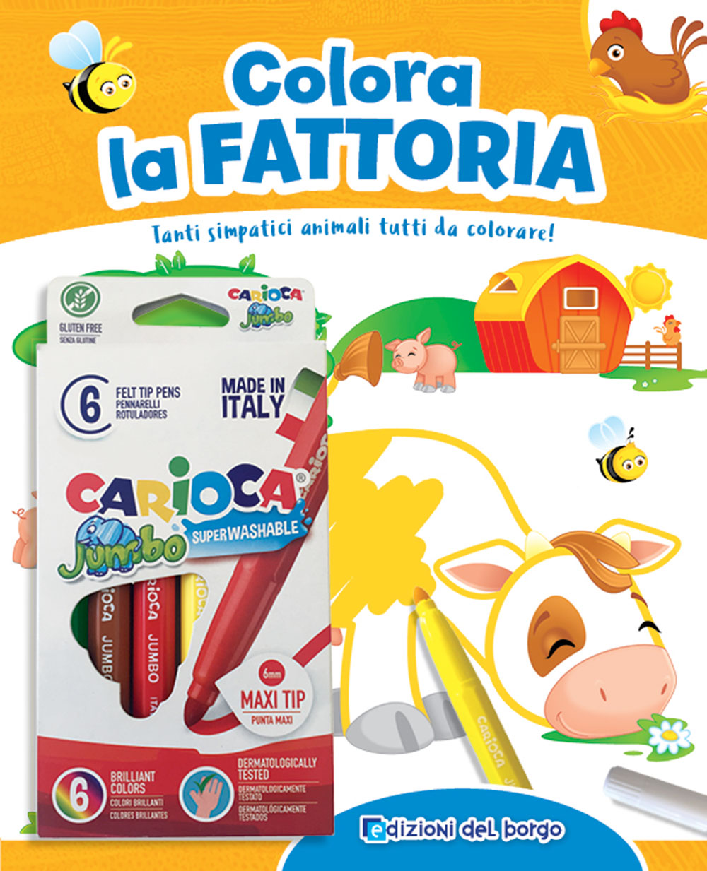 Colora la fattoria + pennarelli. Tanti simpatici animali tutti da colorare!