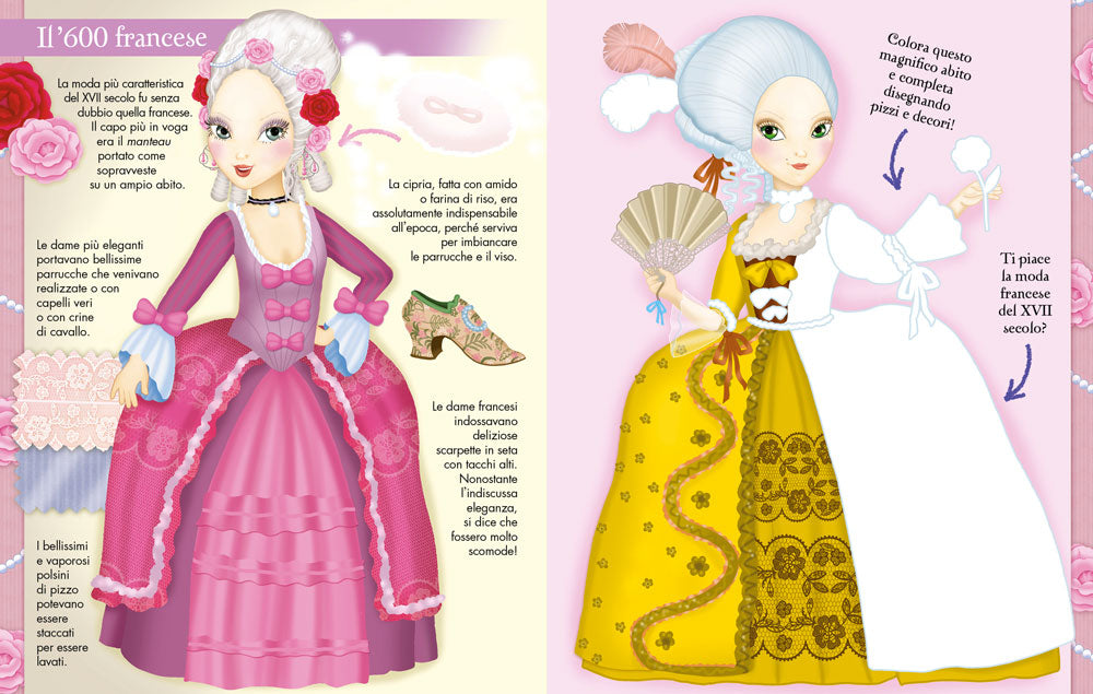 Crea la moda. Bellissimi stickers - Abiti da ritagliare - Pagine da colorare - Fantasie da mixare