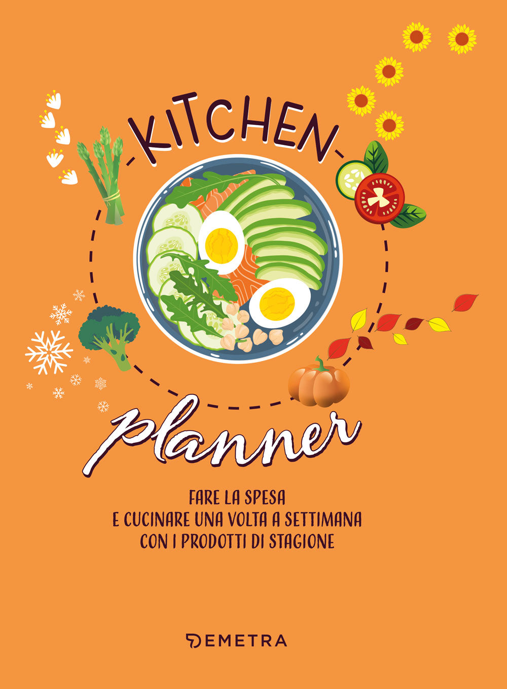 Kitchen planner. fare la spesa e cucinare una volta a settimana con i prodotti di stagione