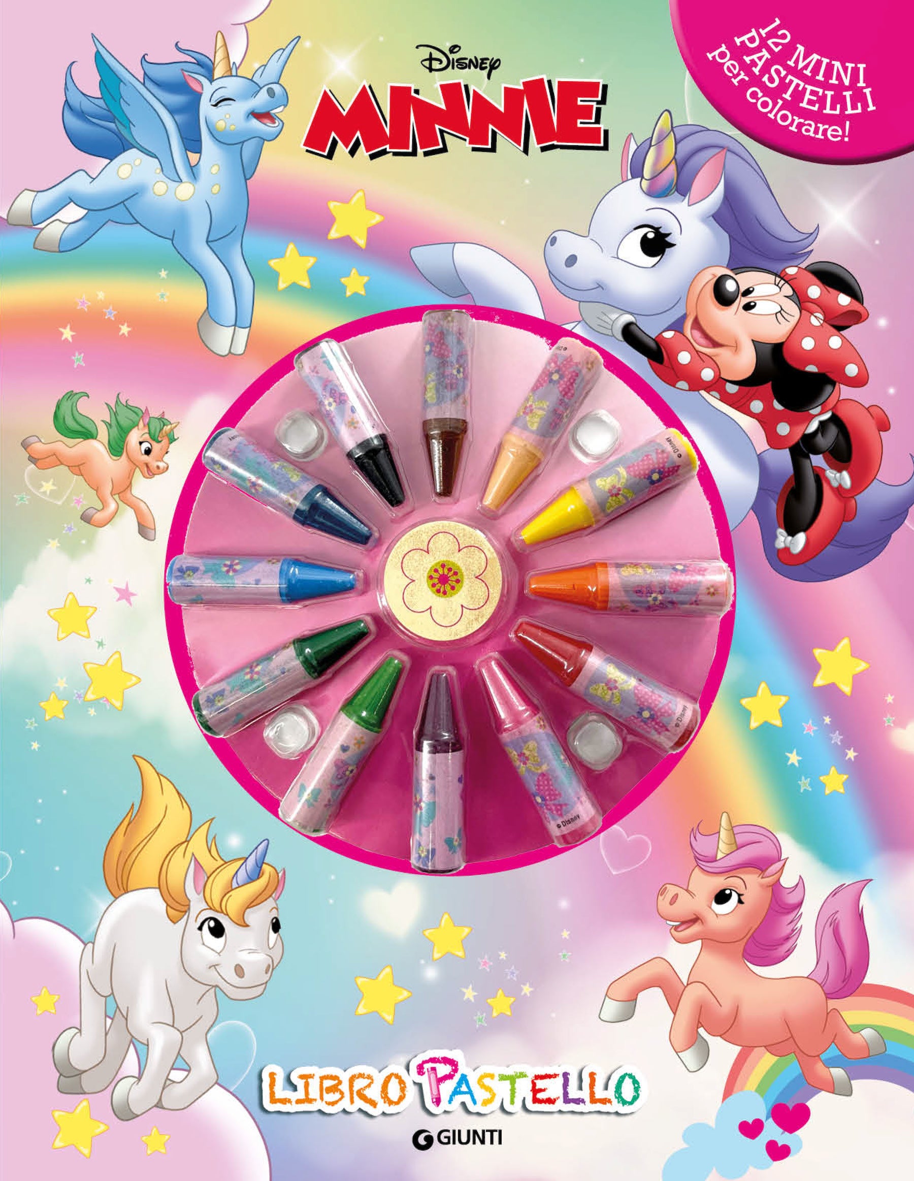 Minnie Unicorni Libro Pastello. 12 Mini pastelli per colorare