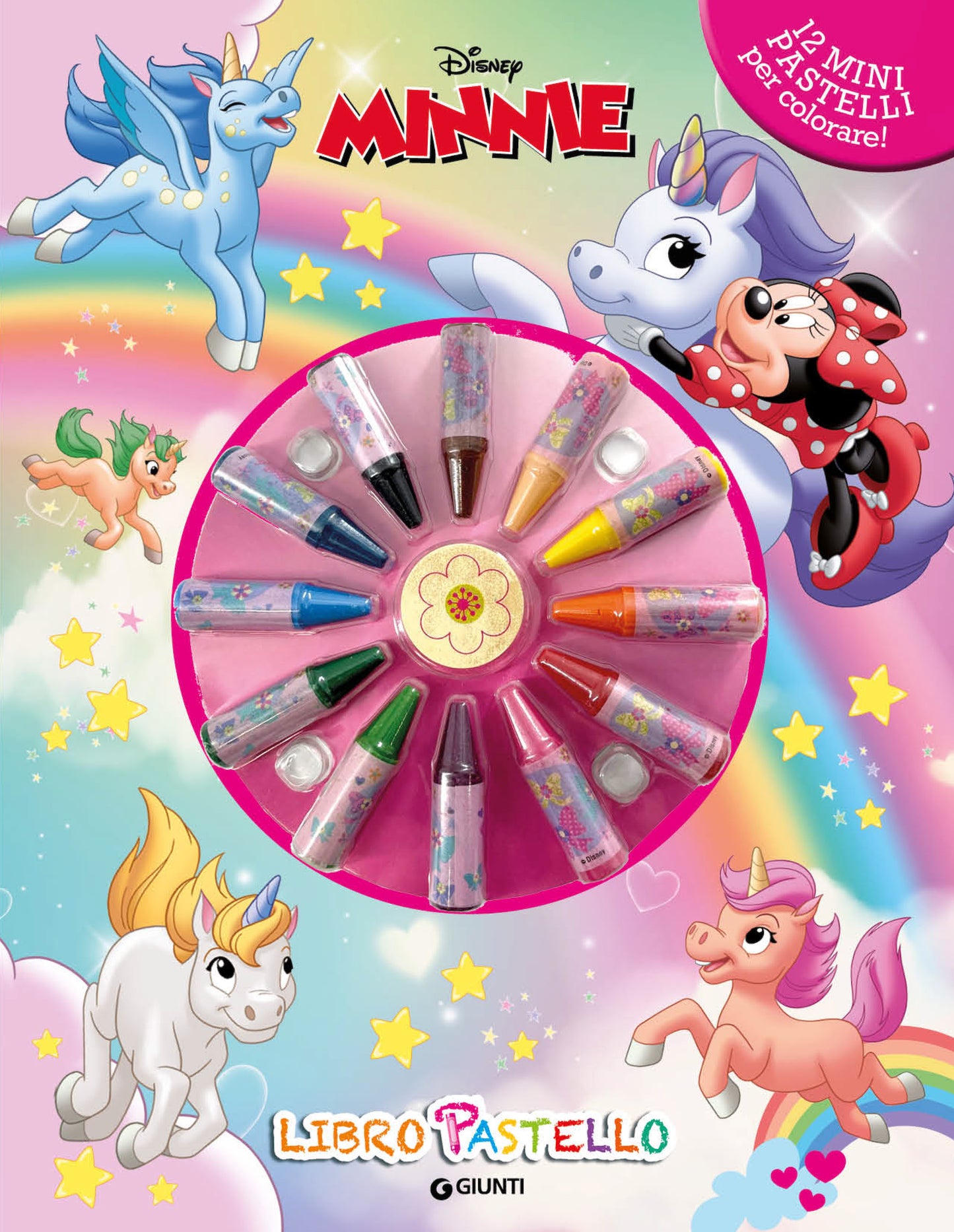 Minnie Unicorni Libro Pastello. 12 Mini pastelli per colorare