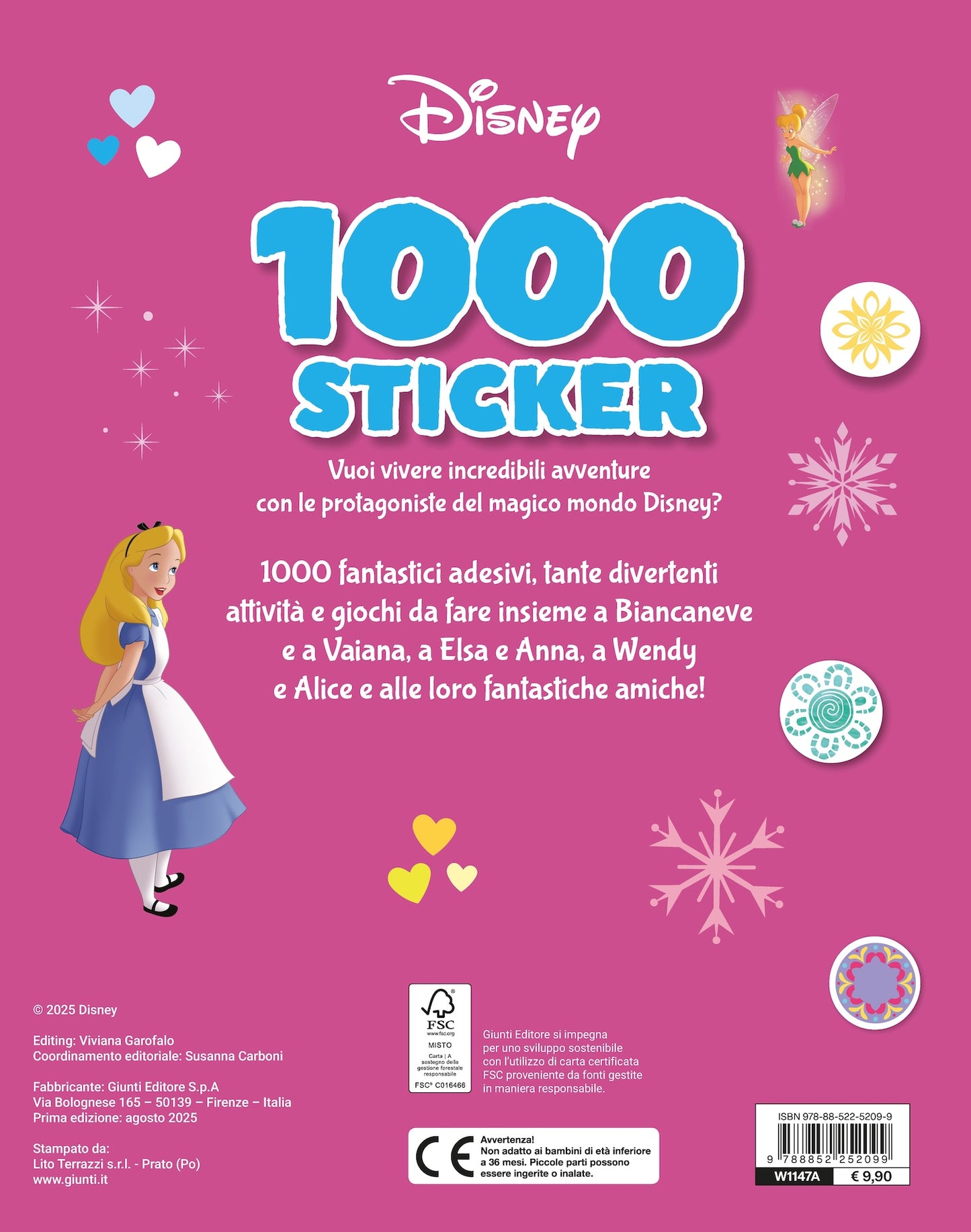 Frozen e Principesse Disney 1000 Sticker - Incantevoli ragazze. Tanti giochi e attività
