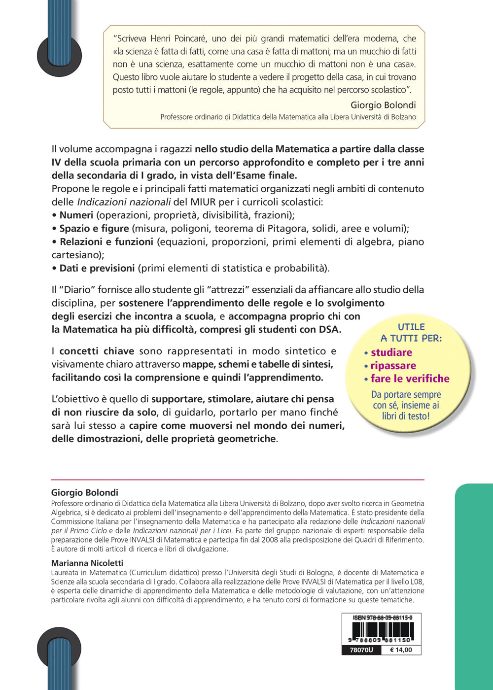 Il Diario delle regole di Matematica. Mappe, Schemi e tabelle