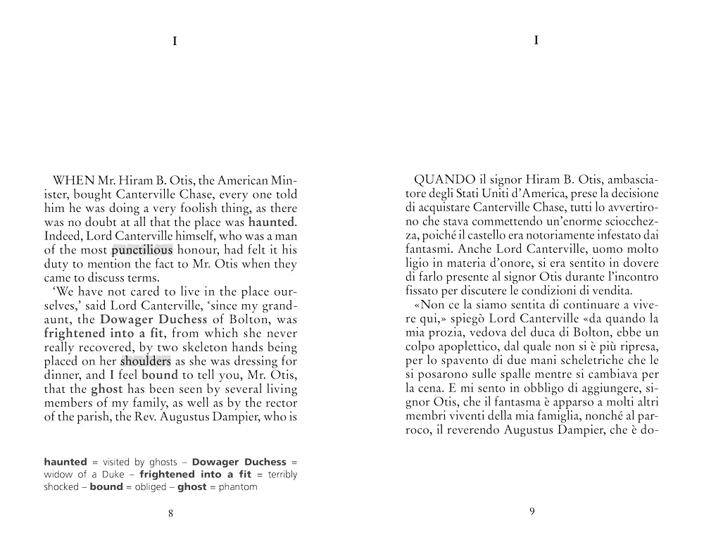 The Canterville Ghost. con testo italiano a fronte e note linguistiche