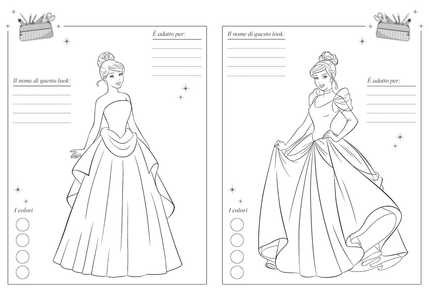 Principesse Disney Vesti la moda. Cenerentola, Belle e Tiana - 6 fogli di adesivi