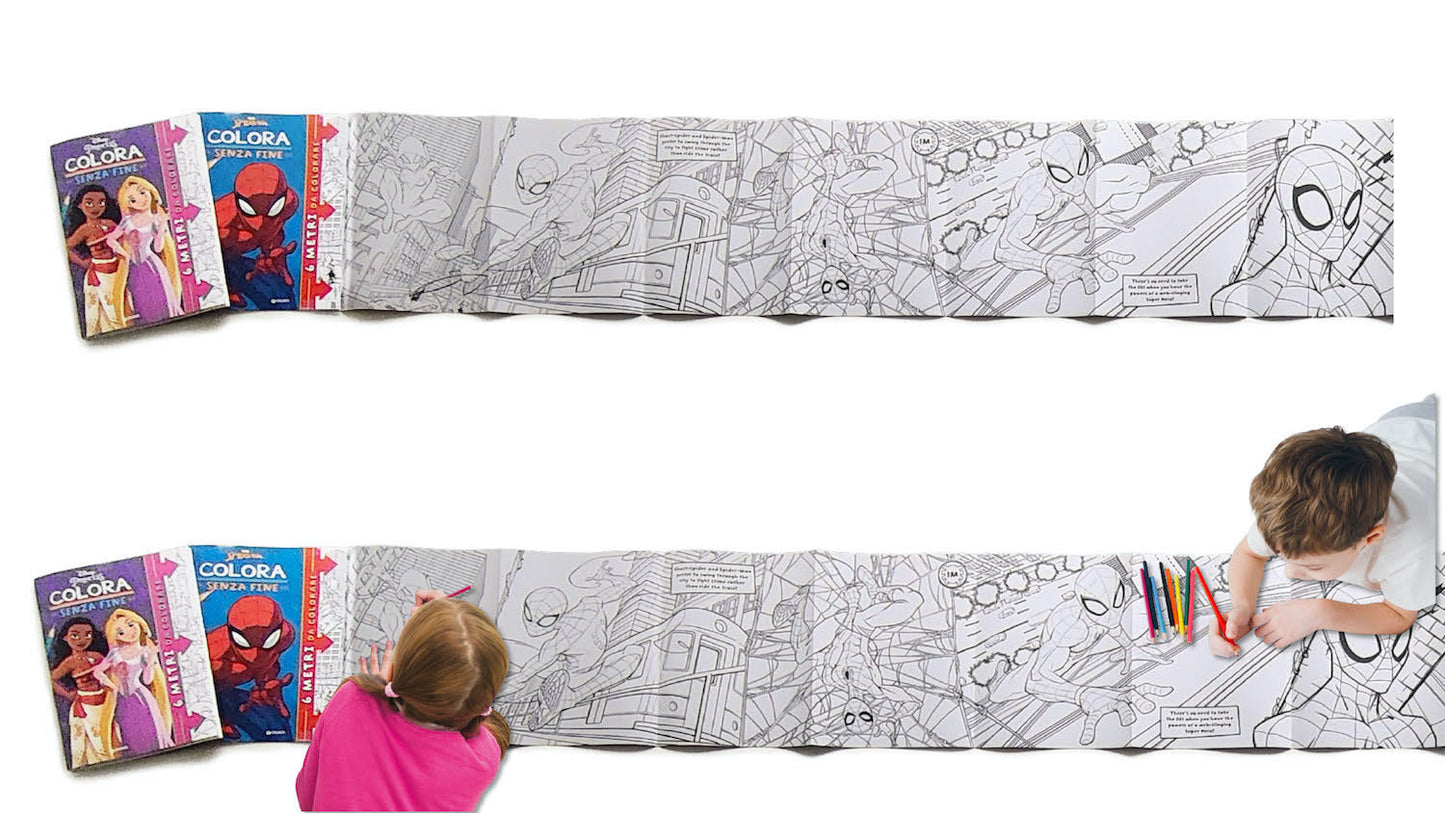 Colora senza fine Spiderman. 6 metri da colorare