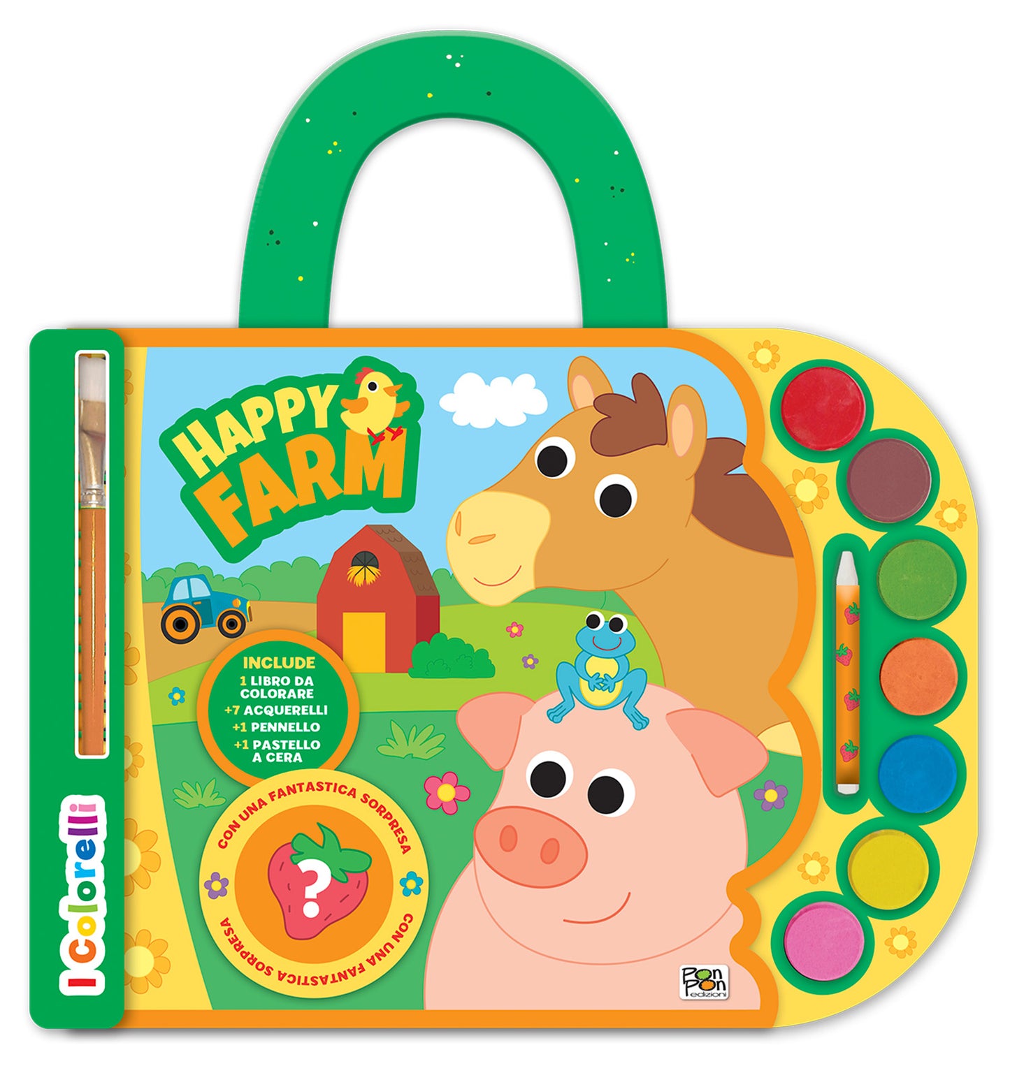 Happy Farm. I colorelli. Valigetta con acquerelli