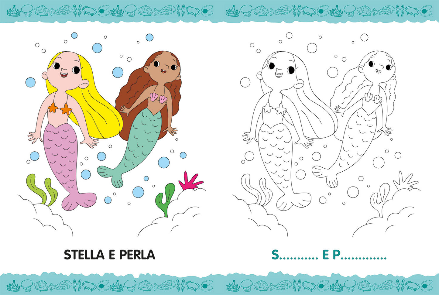 Colora e gioca con le sirene. Con stickers