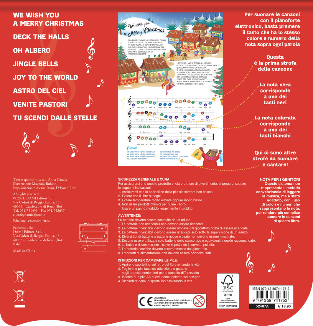 Il libro pianoforte di Natale. Con 8 famose canzoncine da leggere, cantare e suonare!